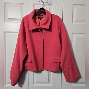 Pink Pea Coat Jacket with Pockets, Size XL, Fully Lined, Excellent Condition